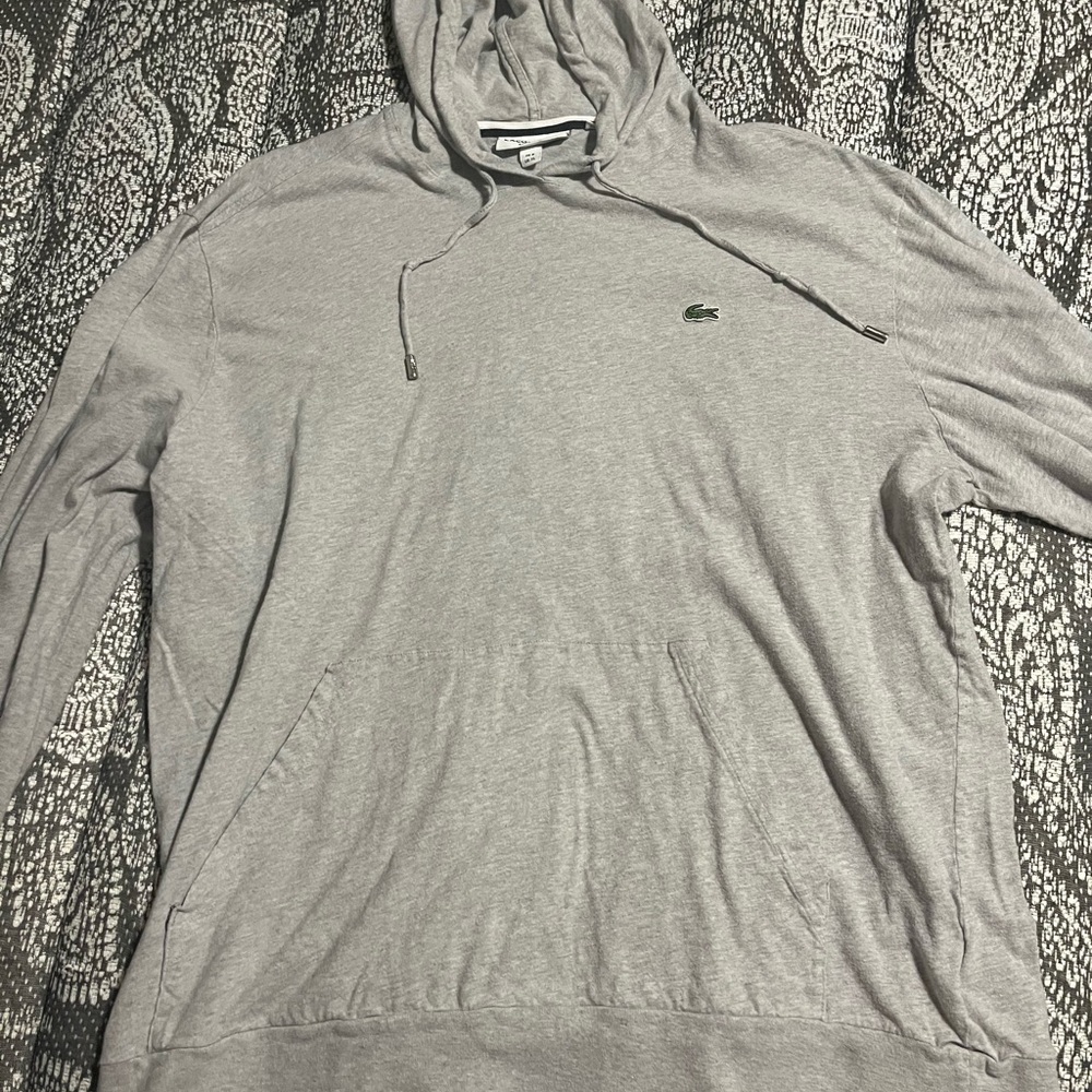 grey Lacoste hoodie and is great for the upcoming fall season